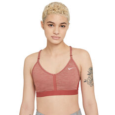 Nike Womens Dri-FIT Indy V Neck Sports Bra Pink XS, Pink, rebel_hi-res