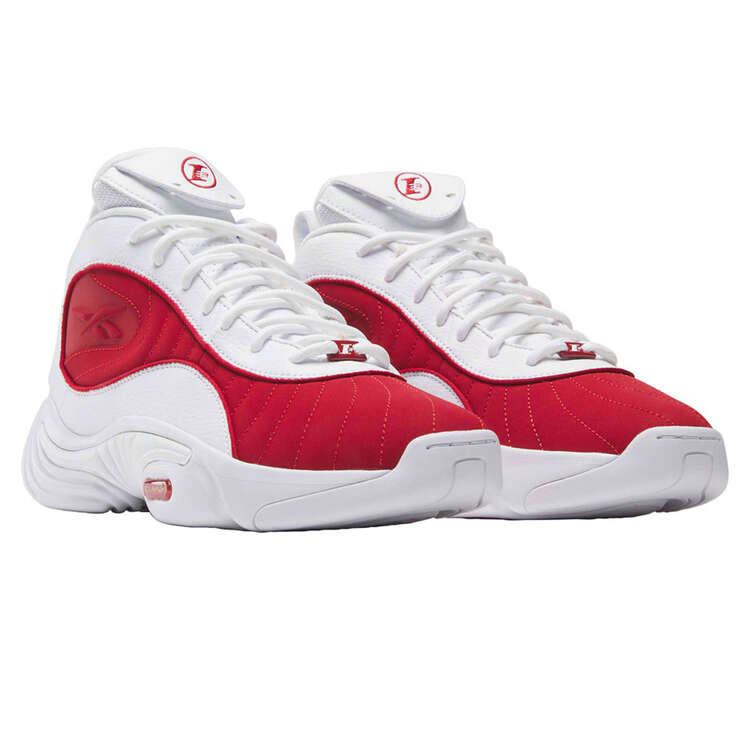 Reebok Answer III Basketball Shoes, White/Red, rebel_hi-res