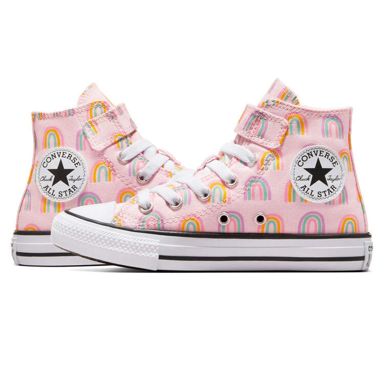 Converse Chuck Taylor All Star High 1V Rainbows Kids Casual Shoes, Pink/Multi, rebel_hi-res