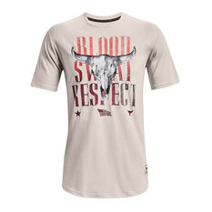 Under Armour Project Rock Blood Sweat Respect Mens Tee White S, White, rebel_hi-res