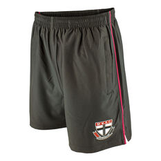 St Kilda Saints Mens Core Training Shorts, Black, rebel_hi-res
