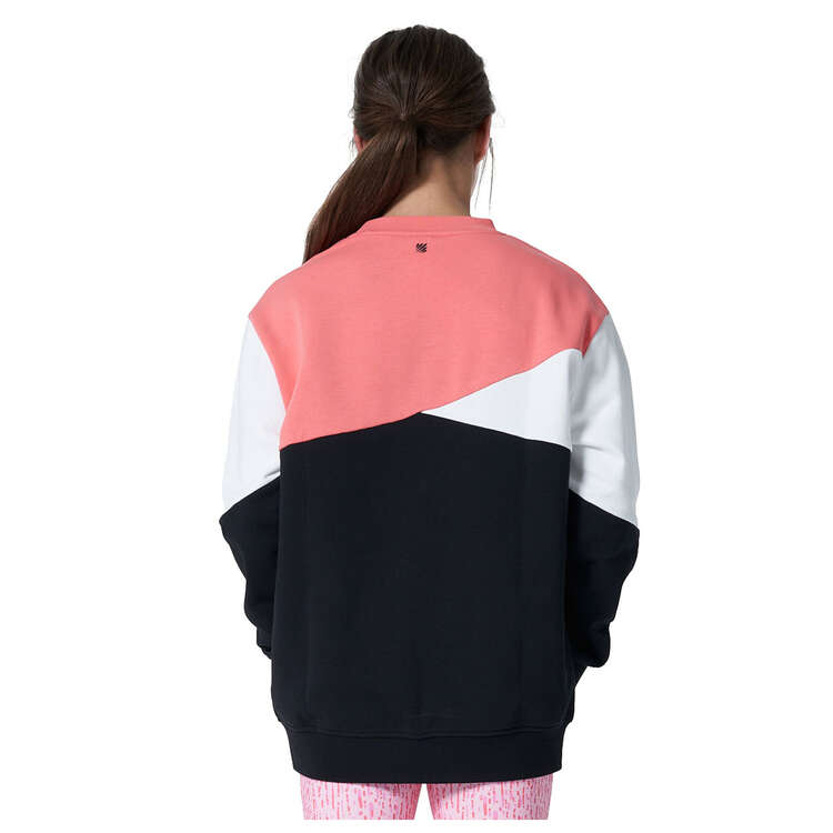 Ell/Voo Girls Oversized Crew Sweatshirt Pink 8, Pink, rebel_hi-res