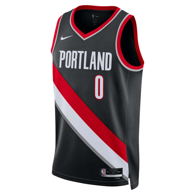 Portland Trail Blazers Damian Lillard Mens Icon Edition Basketball Jersey Black S, Black, rebel_hi-res