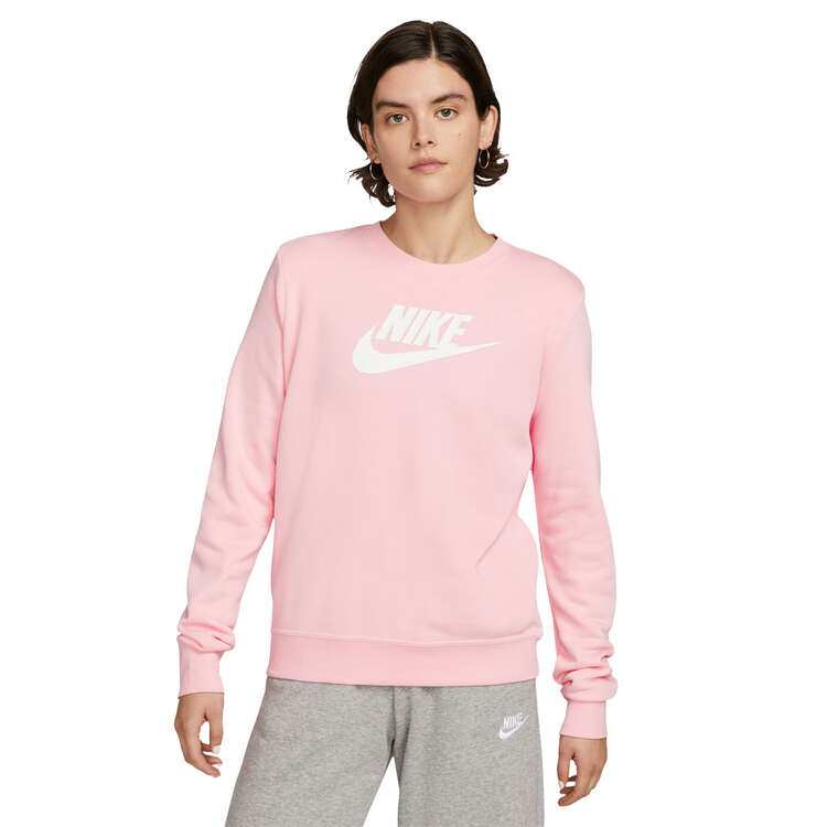 Nike Womens Sportswear Club Fleece Logo Sweatshirt Pink XS, Pink, rebel_hi-res