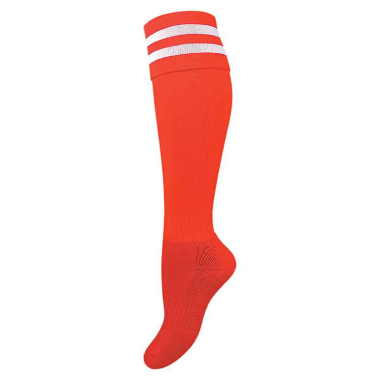 Burley Kids Football Socks, Red  /  White, rebel_hi-res
