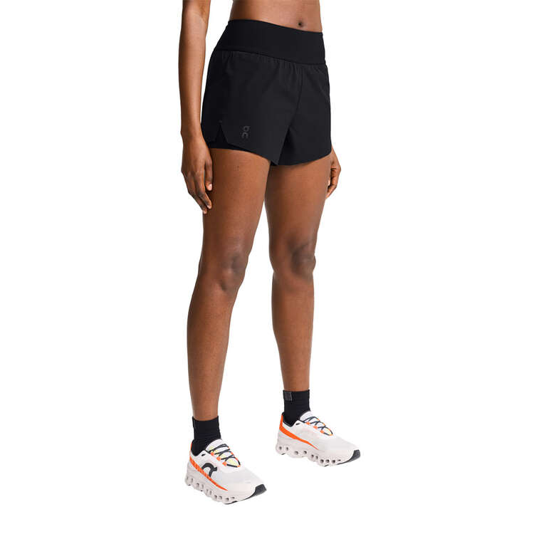 On Womens Running Shorts Black XS, Black, rebel_hi-res