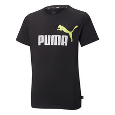 Puma Boys Essentials Two-Tone Logo Tee Black XS, Black, rebel_hi-res