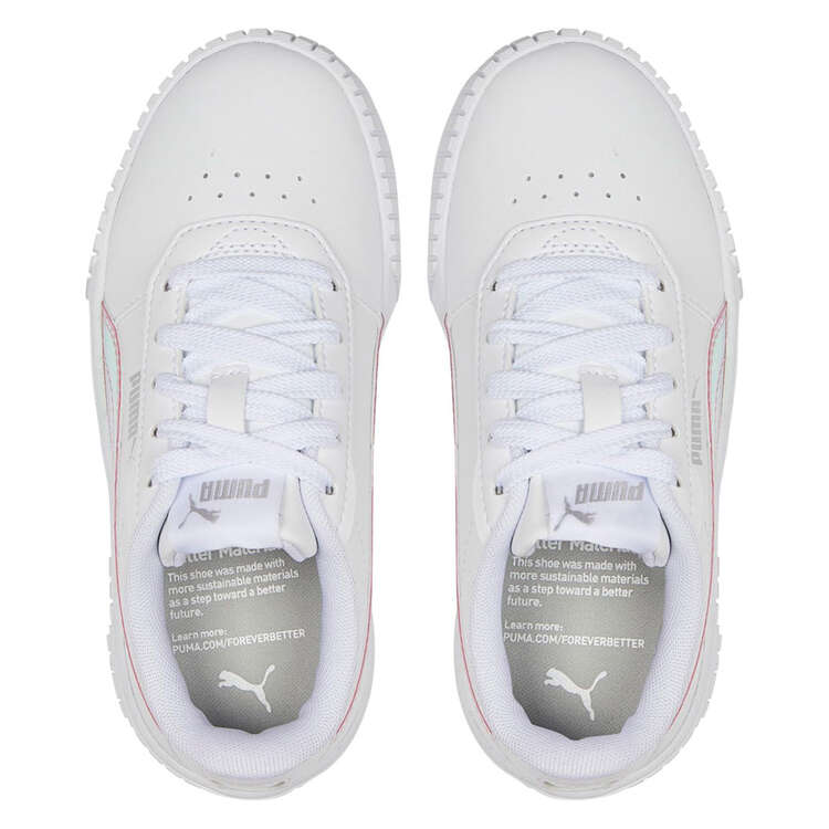 Puma Carina 2.0 Holo PS Kids Casual Shoes White/Silver US 11, White/Silver, rebel_hi-res