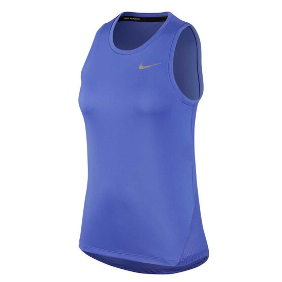 Nike Womens Miler Running Tank Blue XS, Blue, rebel_hi-res