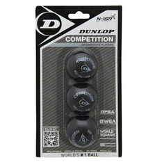 Dunlop Competition 3 Pack Squash Balls, , rebel_hi-res