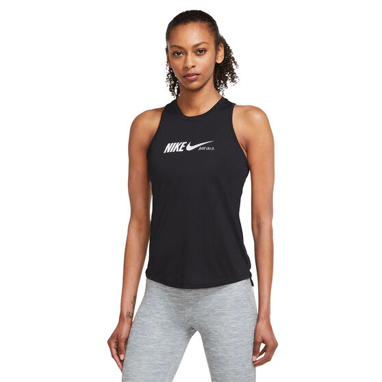 Nike Womens Dri-FIT Graphic Training Tank (Plus Size), Black, rebel_hi-res