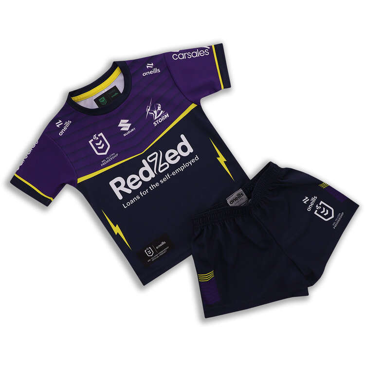 Melbourne Storm 2024 Toddlers Home Jersey Kit Purple 6-12 Months, Purple, rebel_hi-res