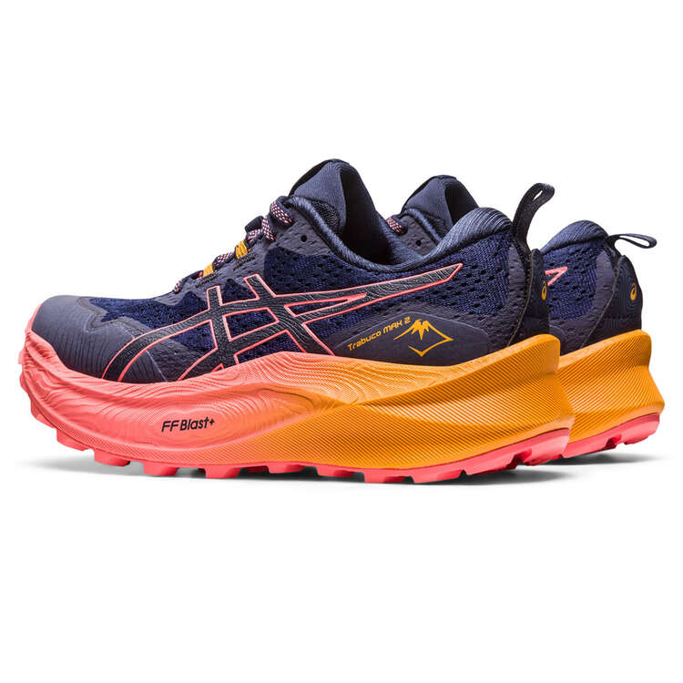 Asics Trabuco Max 2 Womens Trail Running Shoes, Blue/Yellow, rebel_hi-res