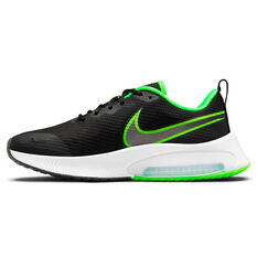 Nike Air Zoom Arcadia GS Kids Running Shoes Black/Green US 4, Black/Green, rebel_hi-res