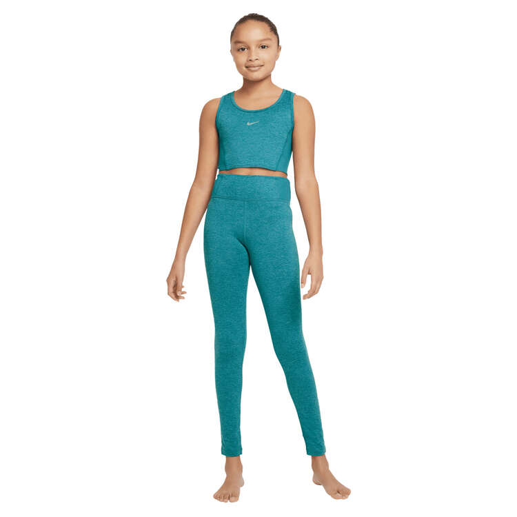 Nike Girls Yoga Dri-FIT Tights, Blue, rebel_hi-res