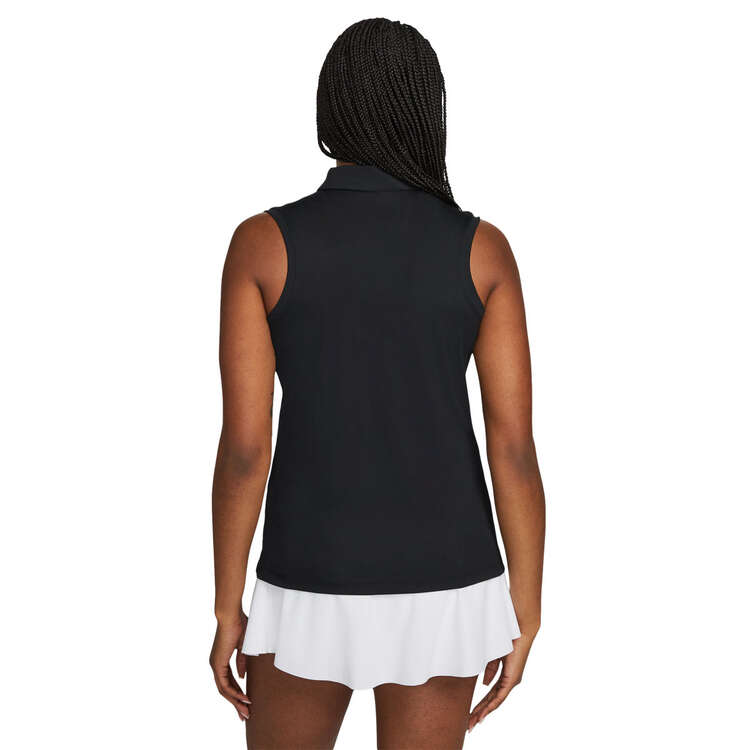 Nike Womens Dri-FIT Victory Sleeveless Golf Polo Black S, Black, rebel_hi-res