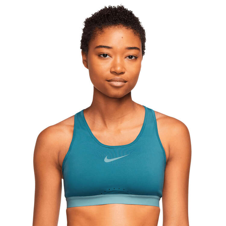 Nike Womens Dri-FIT Swoosh High Support Adjustable Sports Bra Aqua L C-E