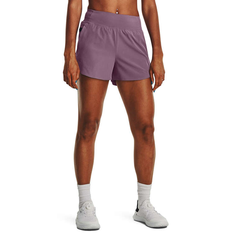 Under Armour Womens SmartForm Flex Woven Shorts, Purple, rebel_hi-res