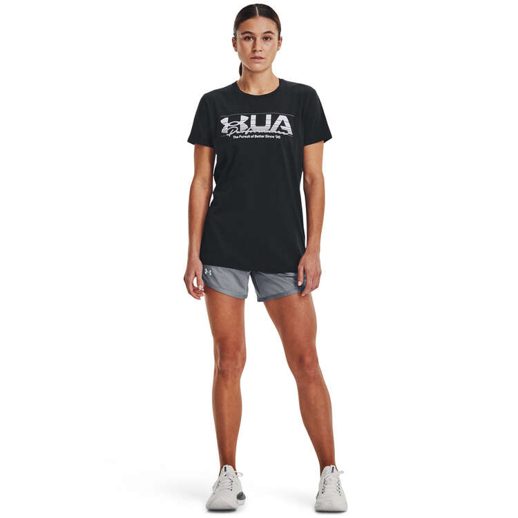 Under Armour Womens UA Play Up 5 Inch Shorts, Grey, rebel_hi-res