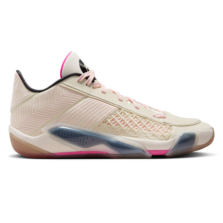 Air Jordan 38 Fundamental Low Basketball Shoes White/Pink US Mens 7 / Womens 8.5, White/Pink, rebel_hi-res