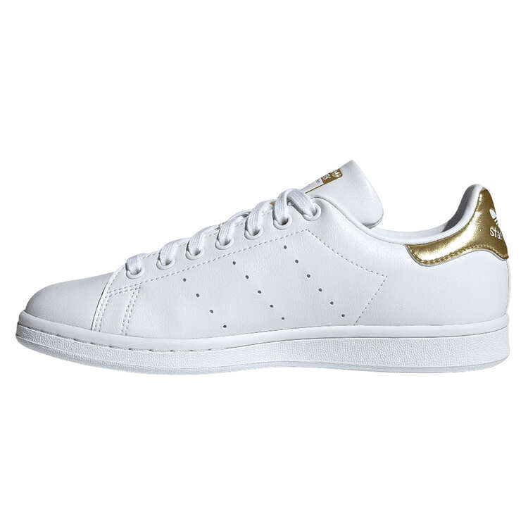 adidas Originals Stan Smith Womens Casual Shoes, White/Gold, rebel_hi-res