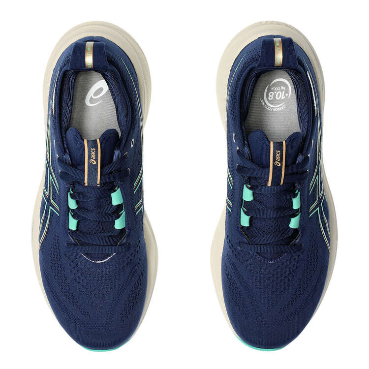 Asics GEL Nimbus 26 Womens Running Shoes, Blue/Green, rebel_hi-res