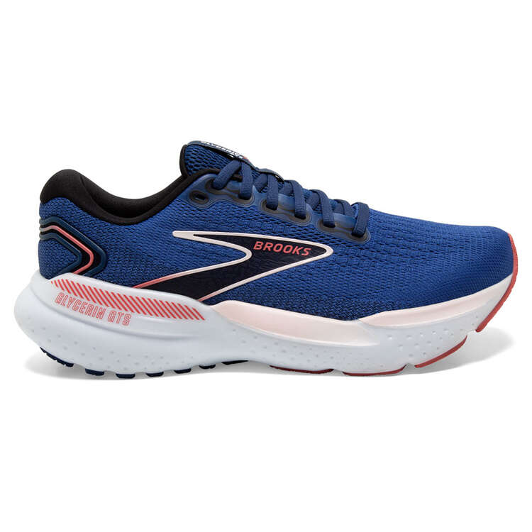Brooks Glycerin GTS 21 Womens Running Shoes, Blue/Pink, rebel_hi-res