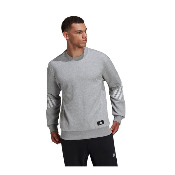 adidas Mens Future Icons 3-Stripes Sweatshirt, Grey, rebel_hi-res