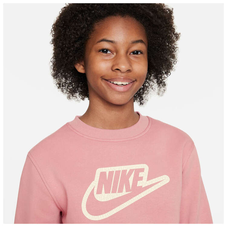 Nike Kids Sportswear Club Plus Crew Sweatshirt, Red, rebel_hi-res