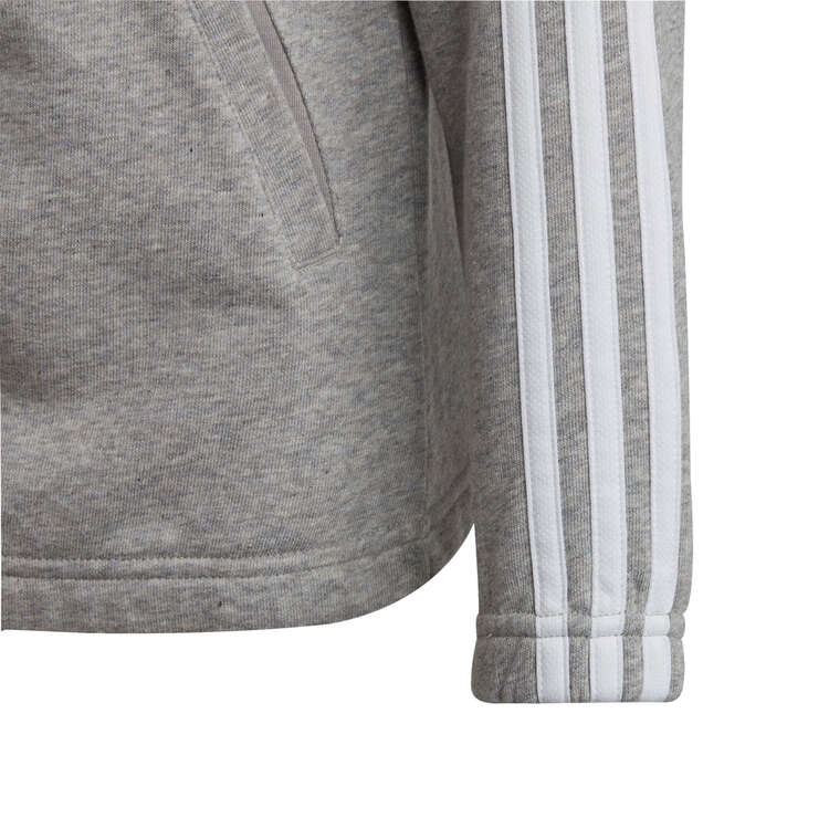adidas Girls Essentials 3-Stripes Full Zip Hoodie, Grey, rebel_hi-res