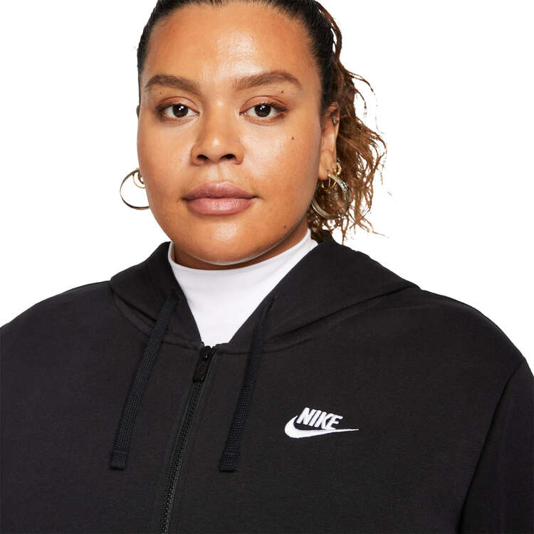 Nike Womens Sportswear Club Fleece Full-Zip Hoodie, Black, rebel_hi-res