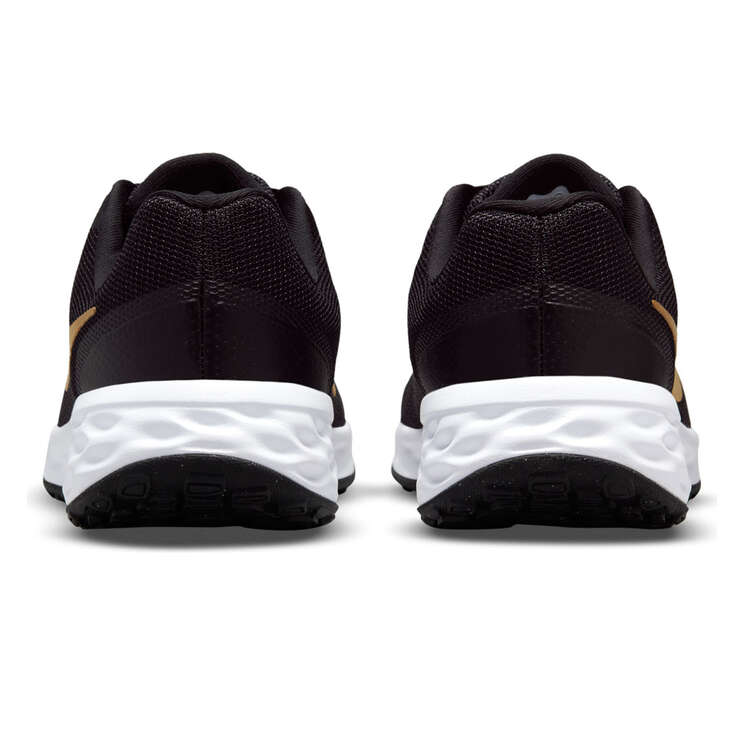 Nike Revolution 6 GS Kids Running Shoes, Black/Gold, rebel_hi-res