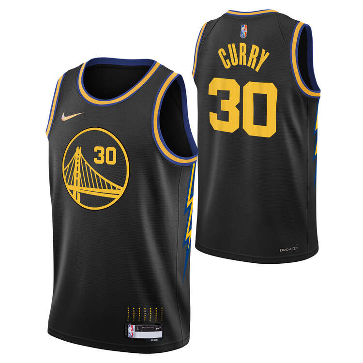 Nike Golden State Warriors Steph Curry Association 2019 Kids Swingman Jersey  Blue / Gold L