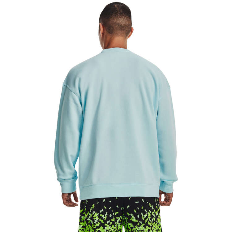 Under Armour Mens Curry Sour Then Sweet Crew Sweatshirt, Teal, rebel_hi-res