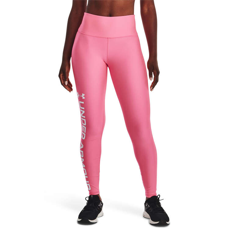 Under Armour Womens HeatGear Branded Full Length Tights Pink XS