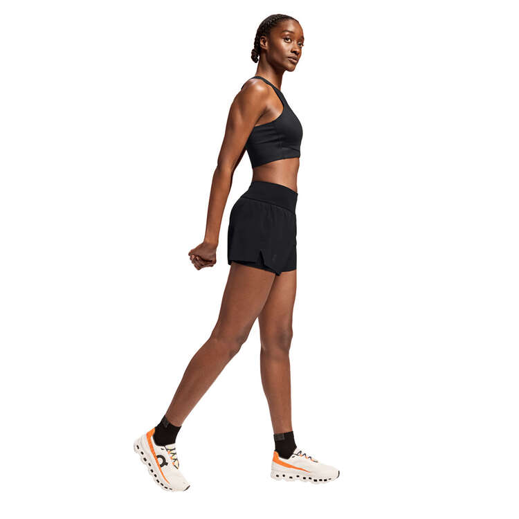 On Womens Running Shorts, Black, rebel_hi-res