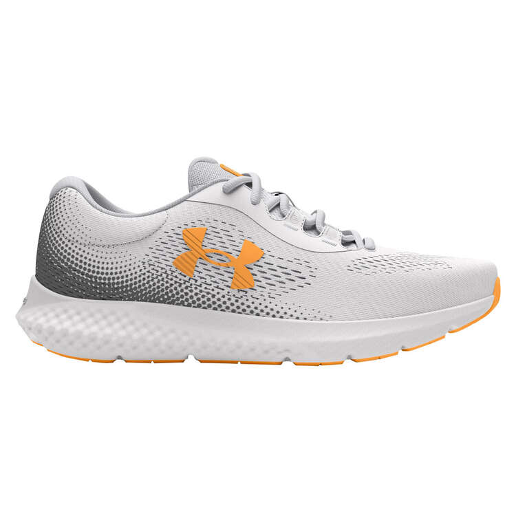 Under Armour Charged Rogue 4 Mens Running Shoes, Grey/Orange, rebel_hi-res