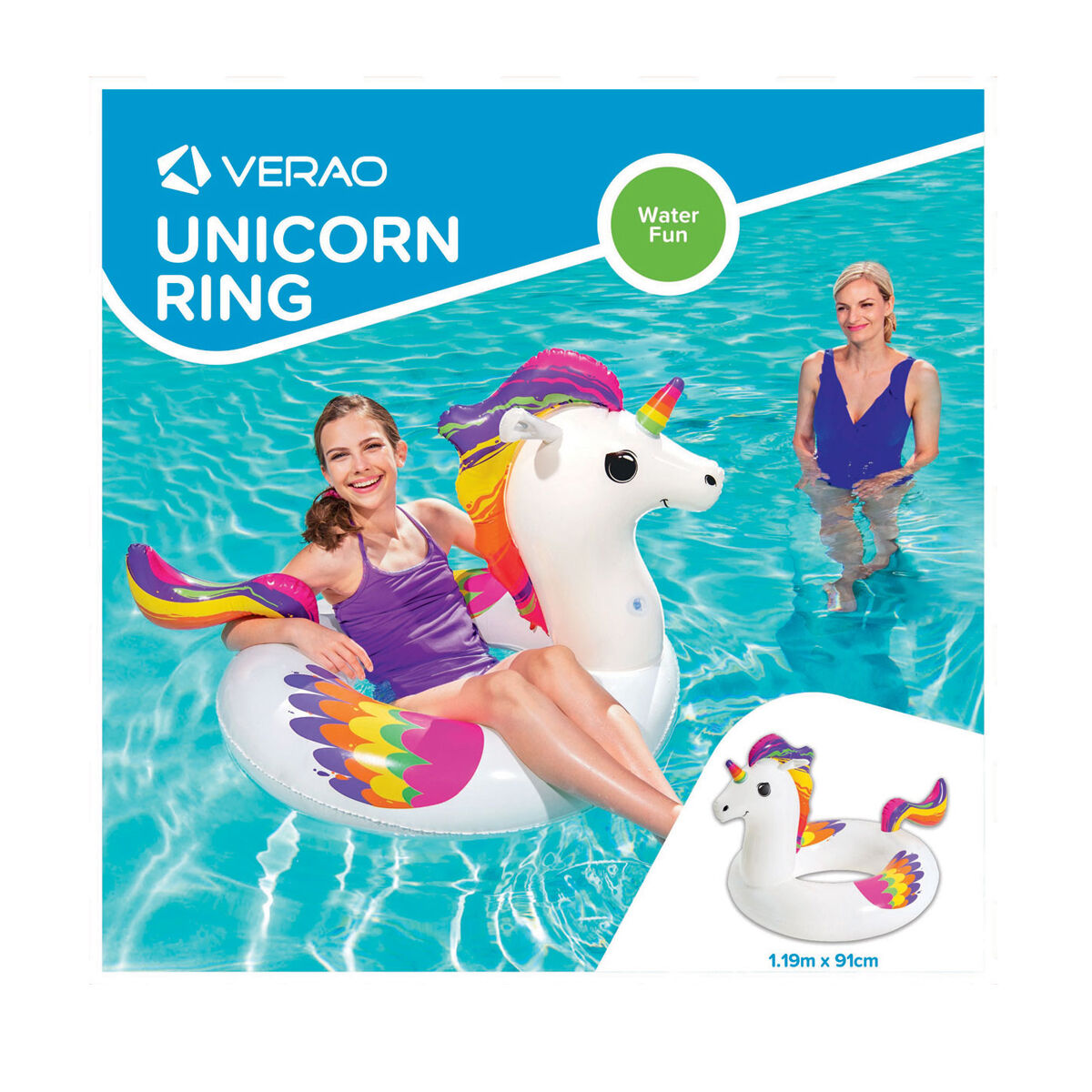 FREE GIFT Inflatable Unicorn Tube Pool Float-Perfect Unicorn Ring~Aussie Stock 