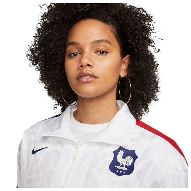 Nike Womens France Essential Lightweight Football Jacket, White, rebel_hi-res