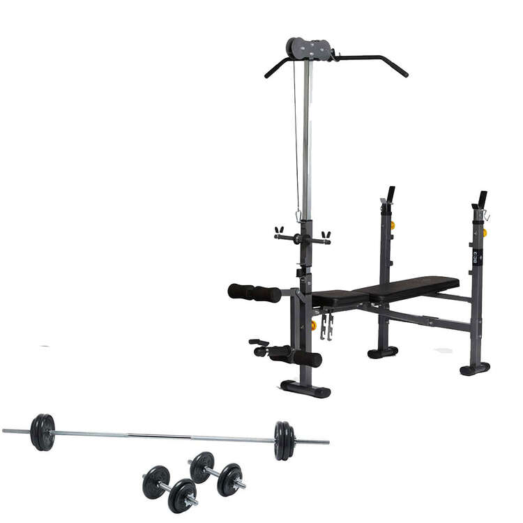 Celsius BC3 Bench, Lat Attachment and 50kg Weight Set, , rebel_hi-res