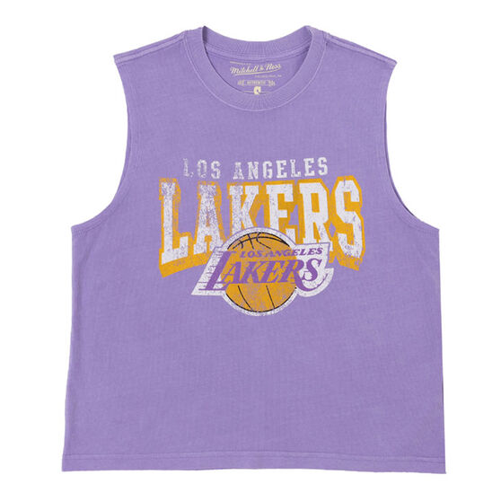 Mitchell & Ness Womens LA Lakers Locker Room Tank, Purple, rebel_hi-res