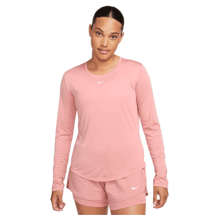 Nike Womens Dri-FIT One Standard Top Pink XS, Pink, rebel_hi-res