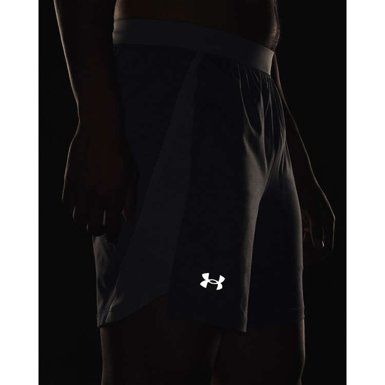 Under Armour Mens UA Launch 7-inch Running Shorts, Grey, rebel_hi-res