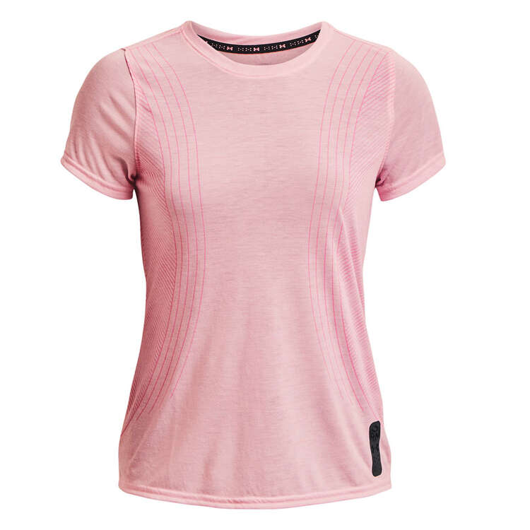 Under Armour Womens Run Anywhere Breeze Tee Pink XS, Pink, rebel_hi-res
