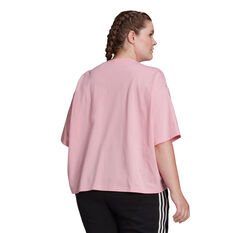 adidas Womens Essentials Logo Boxy Tee (Plus Size), Pink, rebel_hi-res