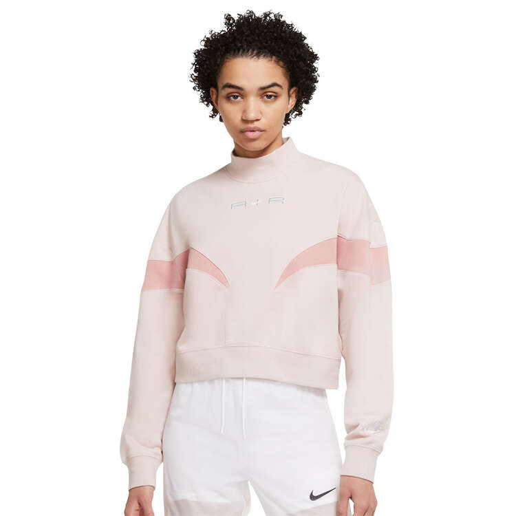 Nike Air Womens Mock Fleece Sweatshirt, Pink, rebel_hi-res