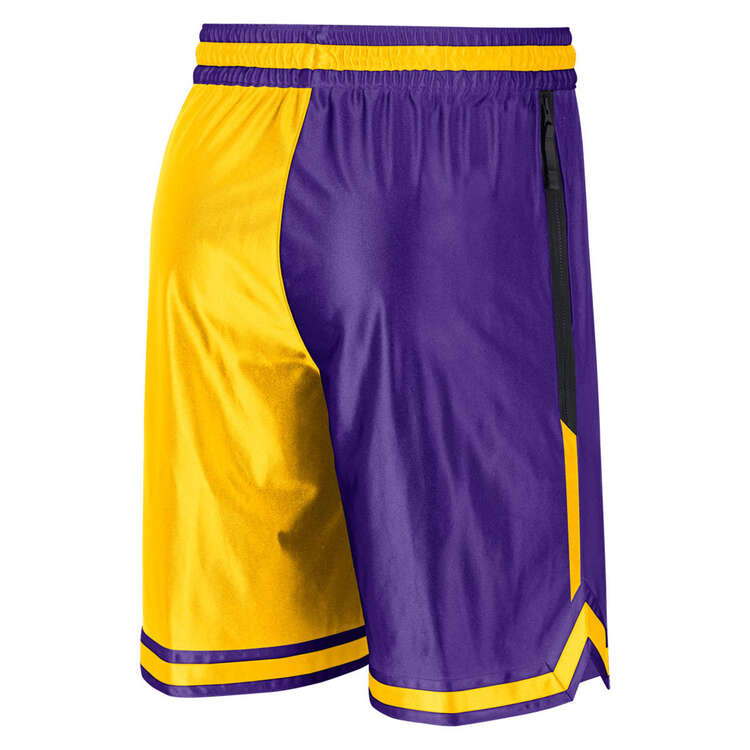 Los Angeles Lakers Mens Dri-FIT Graphic Basketball Shorts, Yellow, rebel_hi-res