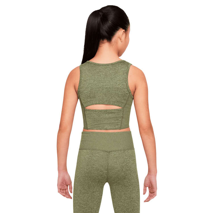 Nike Girls Dri-FIT Yoga Tank Green M, Green, rebel_hi-res