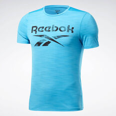 Reebok Mens Workout Ready ACTIVCHILL Graphic Tee Aqua M, Aqua, rebel_hi-res