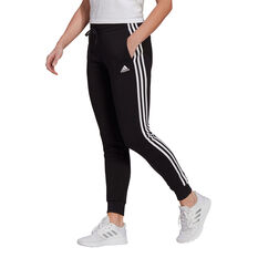 adidas Womens Essentials Fleece 3-Stripes Pants Black XS, Black, rebel_hi-res